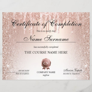 Papier Certificat de fin de cours