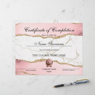 Papier Certificat de fin de cours