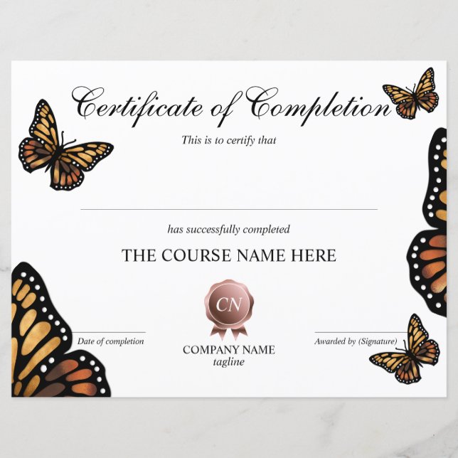 Papier Certificat de fin de cours (Devant)
