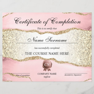Papier Certificat de fin de cours