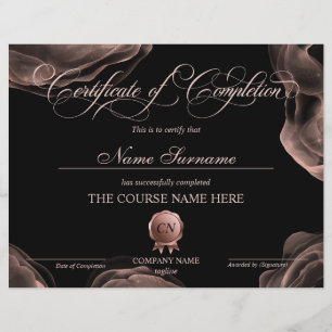 Papier Certificat de fin de cours