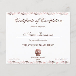 Papier Certificat de fin de cours