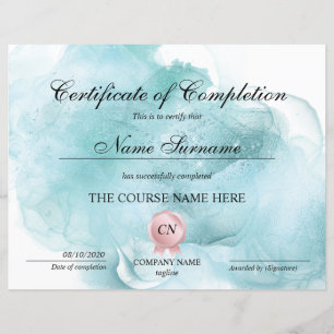 Papier Certificat de fin de cours