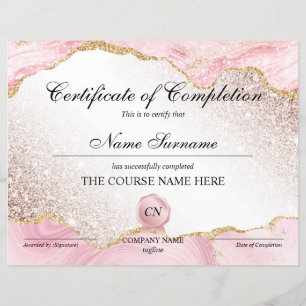 Papier Certificat de fin de cours