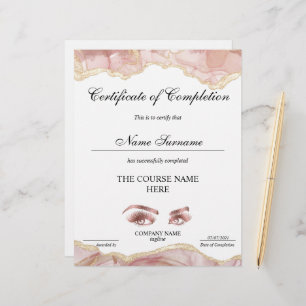 Papier Certificat de fin de cours