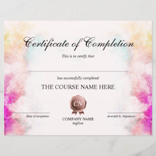 Papier Certificat de fin de cours