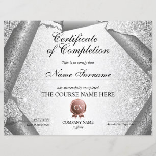 Papier Certificat de fin de cours
