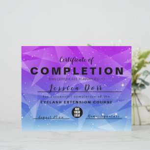 Papier Certificat de fin de la fille rose moderne