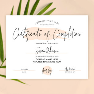 Papier Certificat de fin de validité Aquarelle beige