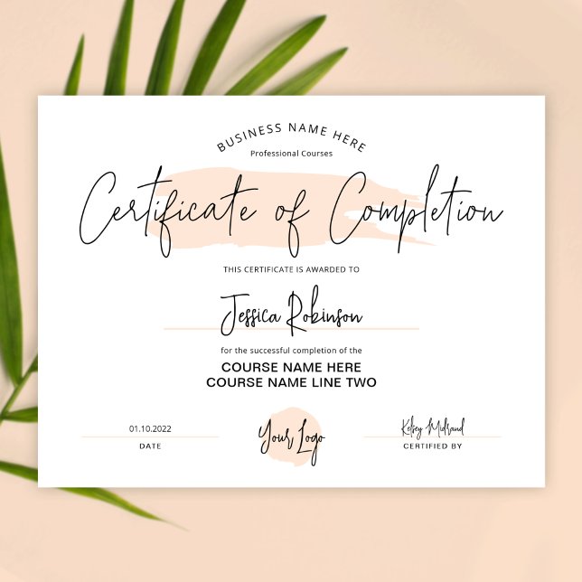 Papier Certificat de fin de validité Aquarelle beige (Créateur téléchargé)