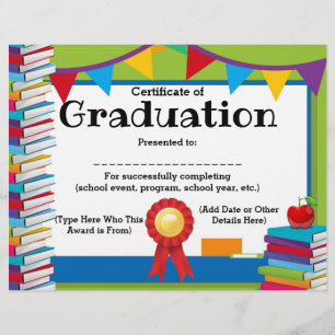 Papier Certificat de fin d'études Enfants personnalisable