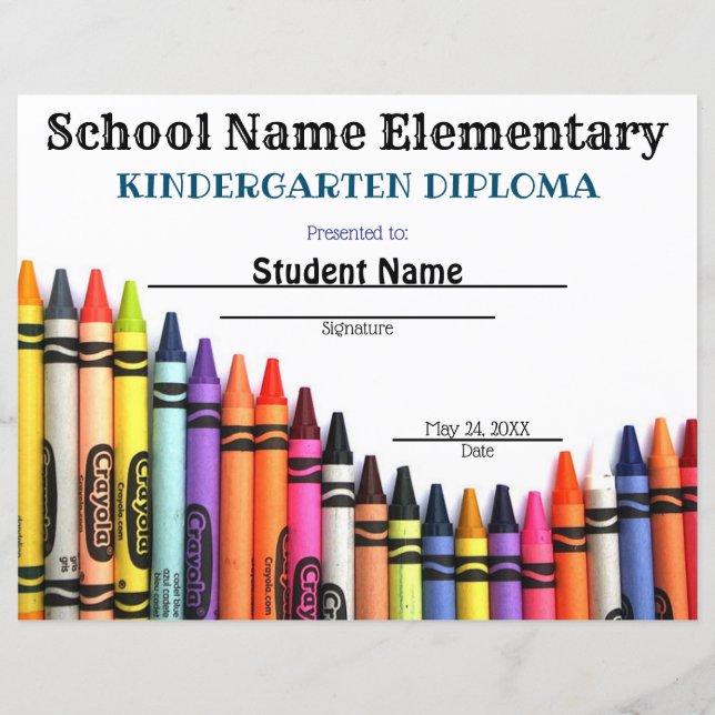 Papier Certificat de graduation de la vague Crayon (Devant)