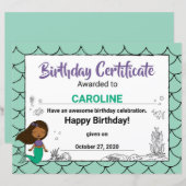 Papier Certificat de jour B de la Sirène noire de la Part (Devant / Derrière)