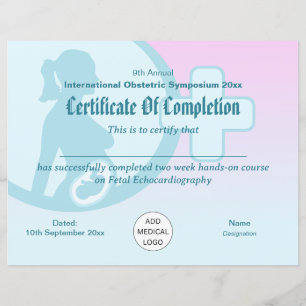 Papier Certificat de la Conférence d'Obstétrique et de Gy
