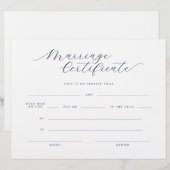 Papier Certificat de Mariage à l'Écriture Classique Minim (Devant / Derrière)
