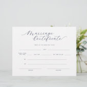 Papier Certificat de Mariage à l'Écriture Classique Minim (Debout devant)