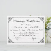 Papier Certificat de Mariage avec Bordure et Écriture Élé (Debout devant)