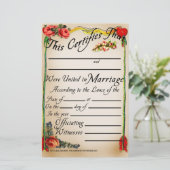 Papier Certificat de mariage de style antique (Debout devant)