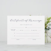 Papier Certificat de Mariage Serif Script Formel  (Debout devant)