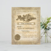 Papier Certificat de mariage vintage (Debout devant)