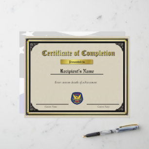 Papier Certificat de patchs de ligne bleue mince personna