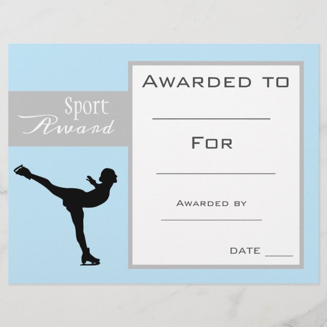 Papier Certificat de patinage sportif (Devant)
