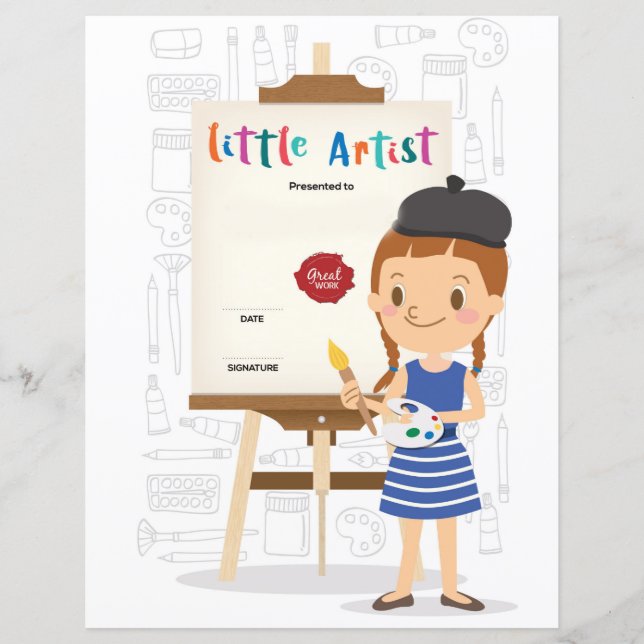 Papier Certificat de Petit Artiste (Devant)