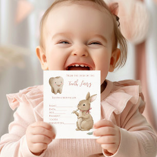 Papier Certificat de première dent de la fée de la petite
