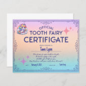 Papier Certificat de première dent de lait perdu (Devant / Derrière)