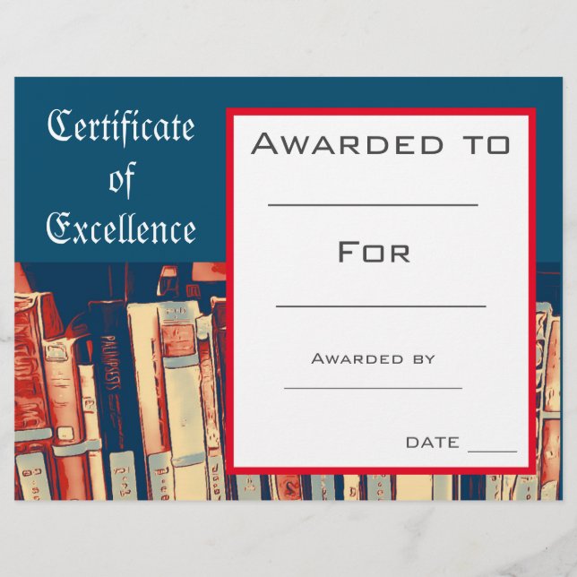 Papier Certificat de Prix de lecture Cute Fournitures de  (Devant)