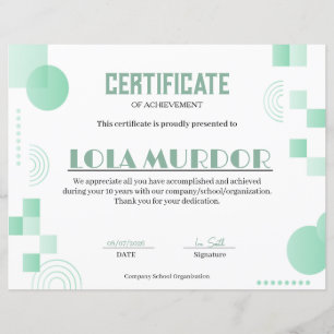 Papier Certificat de Réalisation Géométrique Moderne Mini