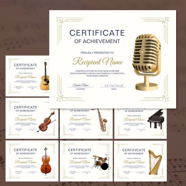 Papier Certificat de Récompense de Cours de Chant ClassyF (ClassyFrame Singing Voice Course Award Certificate)