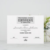 Papier Certificat de Récompense Minimaliste Monochrome No (Debout devant)