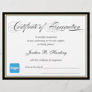Papier Certificat de reconnaissance - Ajouter un logo