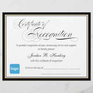 Papier Certificat de reconnaissance - Ajouter un logo