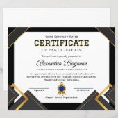 Papier Certificat de reconnaissance de mérite (Devant / Derrière)