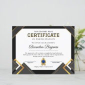 Papier Certificat de reconnaissance de mérite (Debout devant)