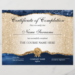 Papier Certificat de Réussite Cours de Beauté