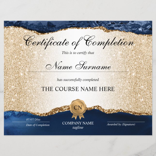 Papier Certificat de Réussite Cours de Beauté (Devant)