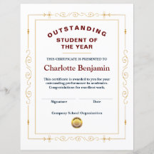 Certificat de réussite de l'étudiant de l'année su