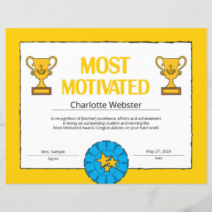 Papier Certificat de réussite le plus motivé PDF