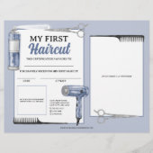 Papier Certificat de salon de coiffure Blue & Silver (Devant)