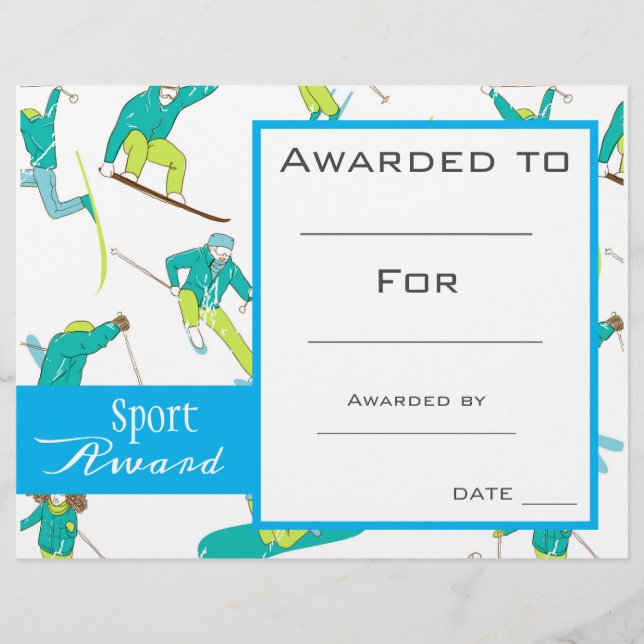 Papier Certificat de ski sportif (Devant)