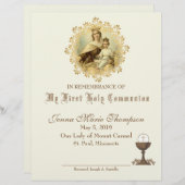 Papier Certificat de souvenir de la Sainte Communion cath (Devant / Derrière)