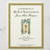 Papier Certificat de souvenir de la Sainte Communion cath (Devant / Derrière)