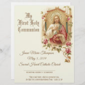 Papier Certificat de souvenir de la Sainte Communion cath (Devant / Derrière)