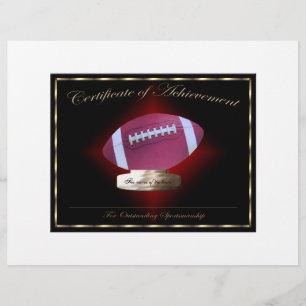 Papier Certificat de succès de football