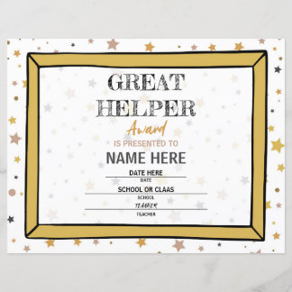 Papier Certificat d'école