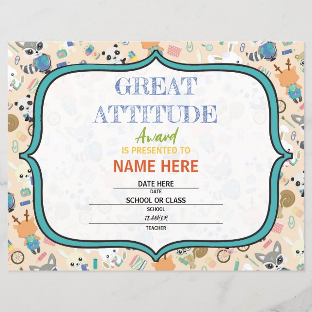 Papier Certificat d'école (Devant)