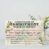 Papier Certificat d'engagement (Debout devant)